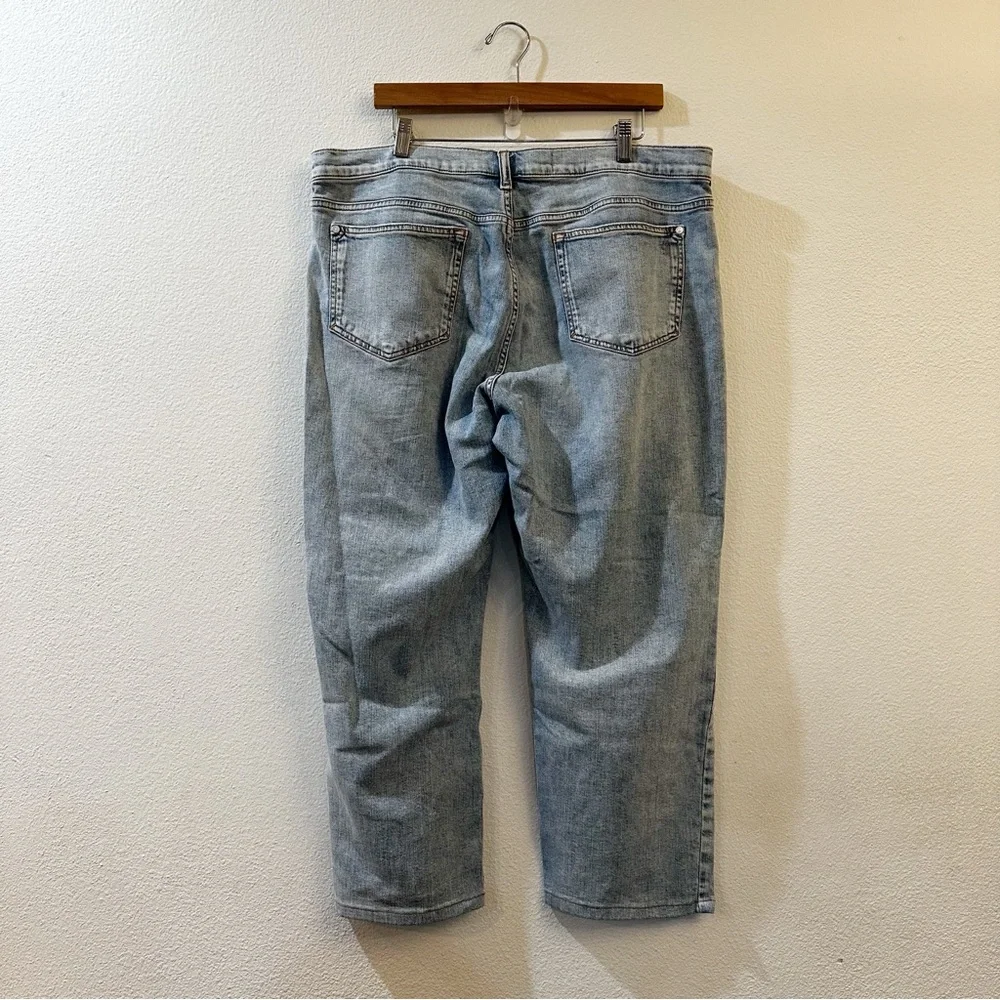 Pilcro High Rise Straight Leg Cropped Denim Jeans Size 33P Light Blue - Picture 5 of 12